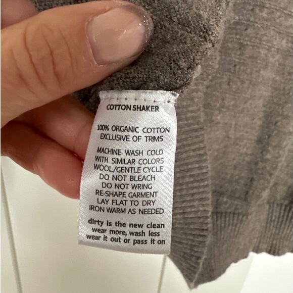 Toad & Co. Brown 100% Organic Cotton Summery Cropped Pullover Sweater,Size S,EUC - Picture 7 of 8